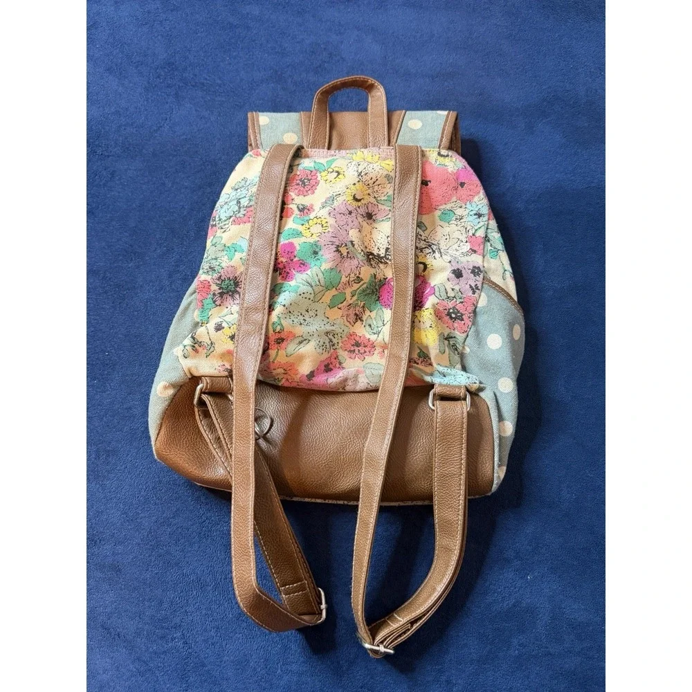 Union Bay Floral Leather & Canvas Mini Backpack Womens Multicolor